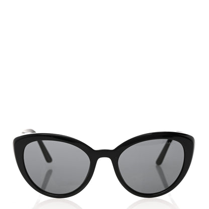 Prada Acetate Cat Eye Sunglasses SPR 02V Black 3 of 8