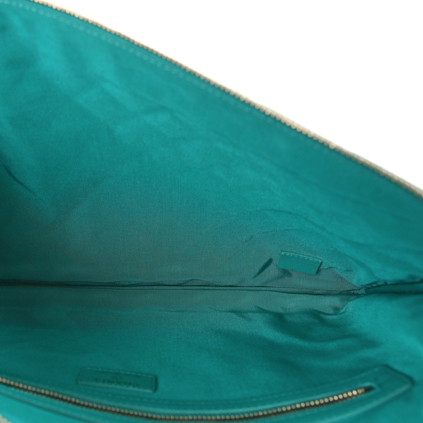 Caviar Quilted Large Cosmetic Case Turquoise