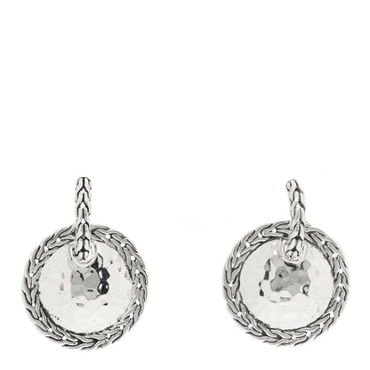 John Hardy Sterling Silver Classic Chain Hammered Disc Drop Earrings 1 of 4
