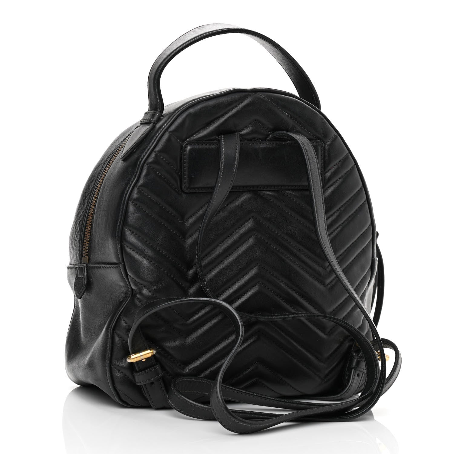 Gucci Calfskin Matelasse GG Marmont Dome Backpack Black 2 of 14