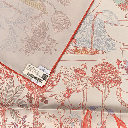 Hermes Silk Twill Precious Paradise Scarf 90 Argent Rose Aqua 3 of 3