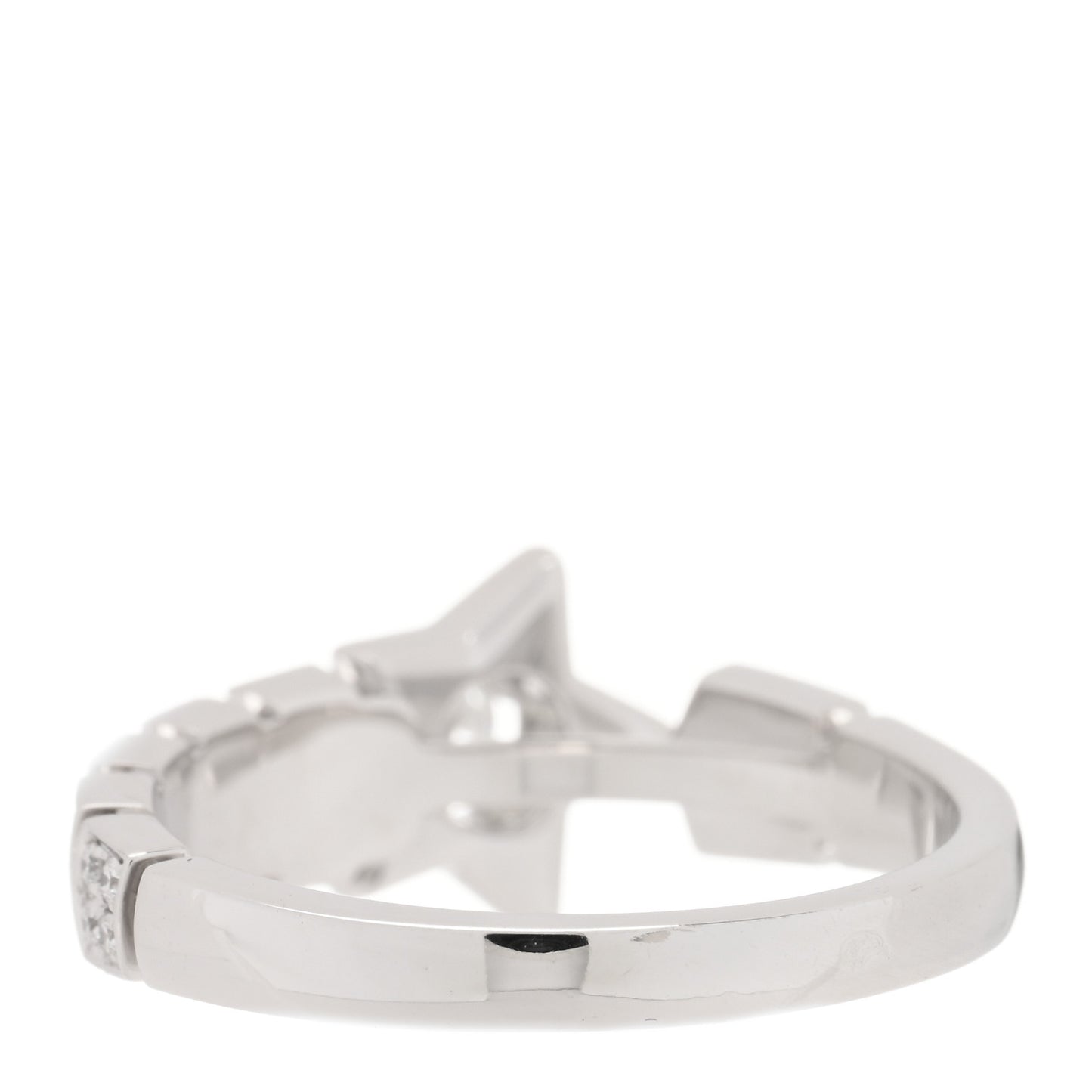 18K White Gold Diamond Comete Chevron Ring 58 8.25