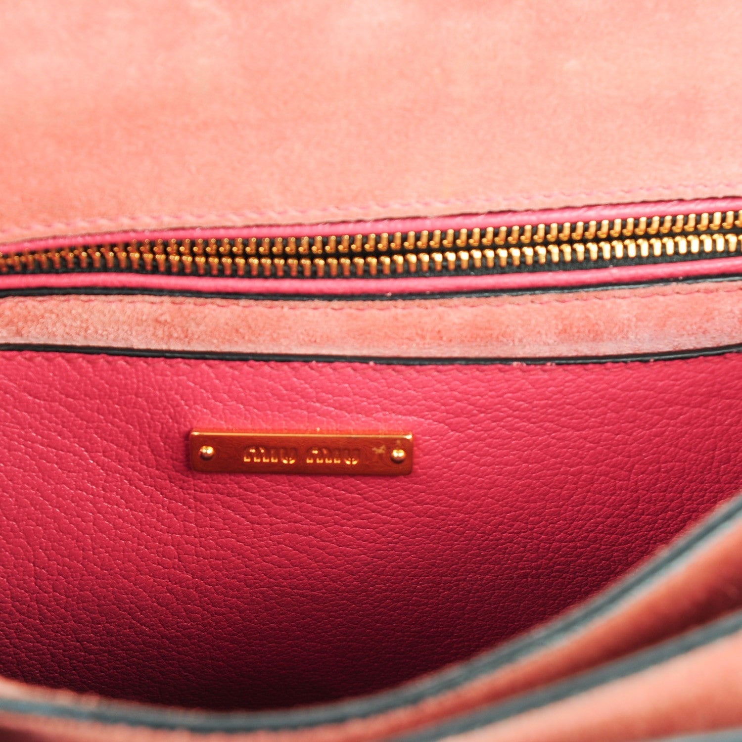 Miu Miu Goatskin Madras Top Handle Bag Bruyere 9 of 16