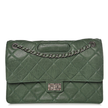 Chanel Washed Lambskin Jumbo Take Away Flap Green 1 of 21