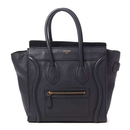 Celine Drummed Calfskin Micro Luggage Black 1 of 9