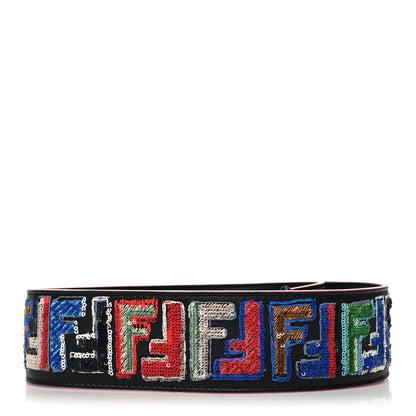 Fendi Calfskin Sequin Fun Fair Strap You Black Multicolor 2 of 5