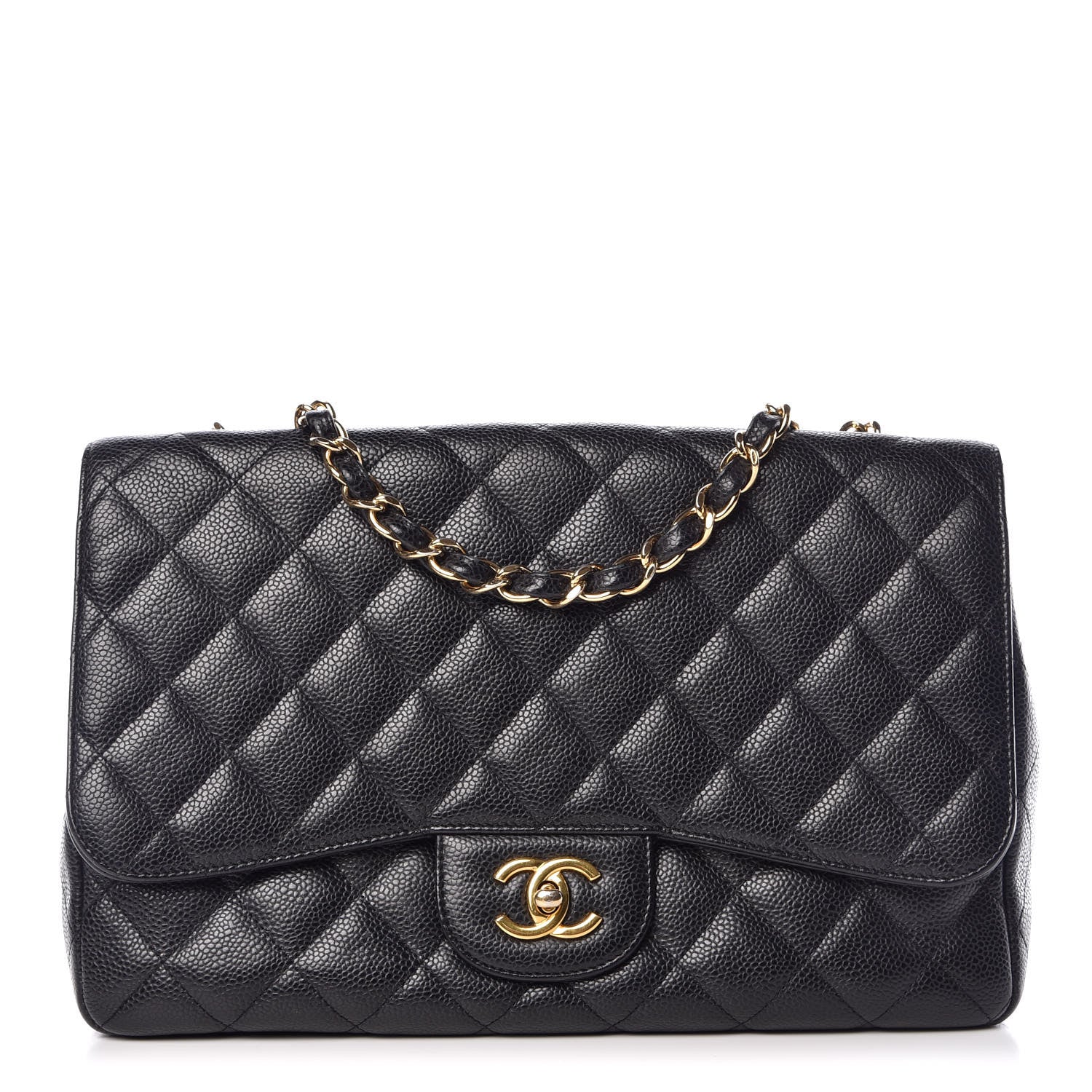 Chanel Caviar Quilted Jumbo Single Flap Black 1 of 9