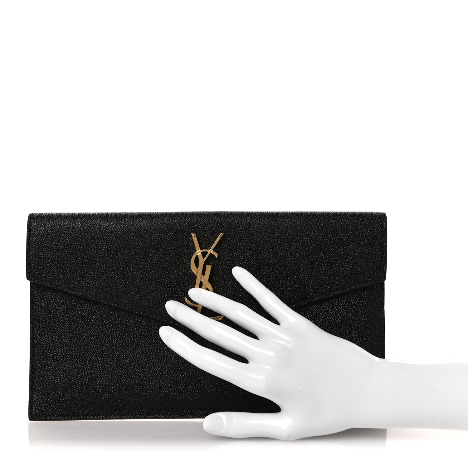 Saint Laurent Grain De Poudre Uptown Pouch Black 2 of 9