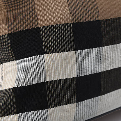 Burberry Canvas Mega Check Medium Tottenham Brit Tote Saddle Brown 5 of 5