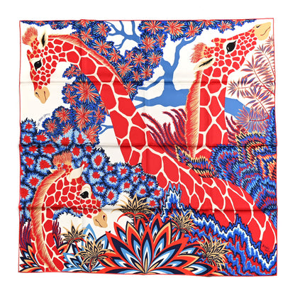 Hermes Silk Twill The Three Graces Scarf 90 White Rouge Bleu 1 of 5