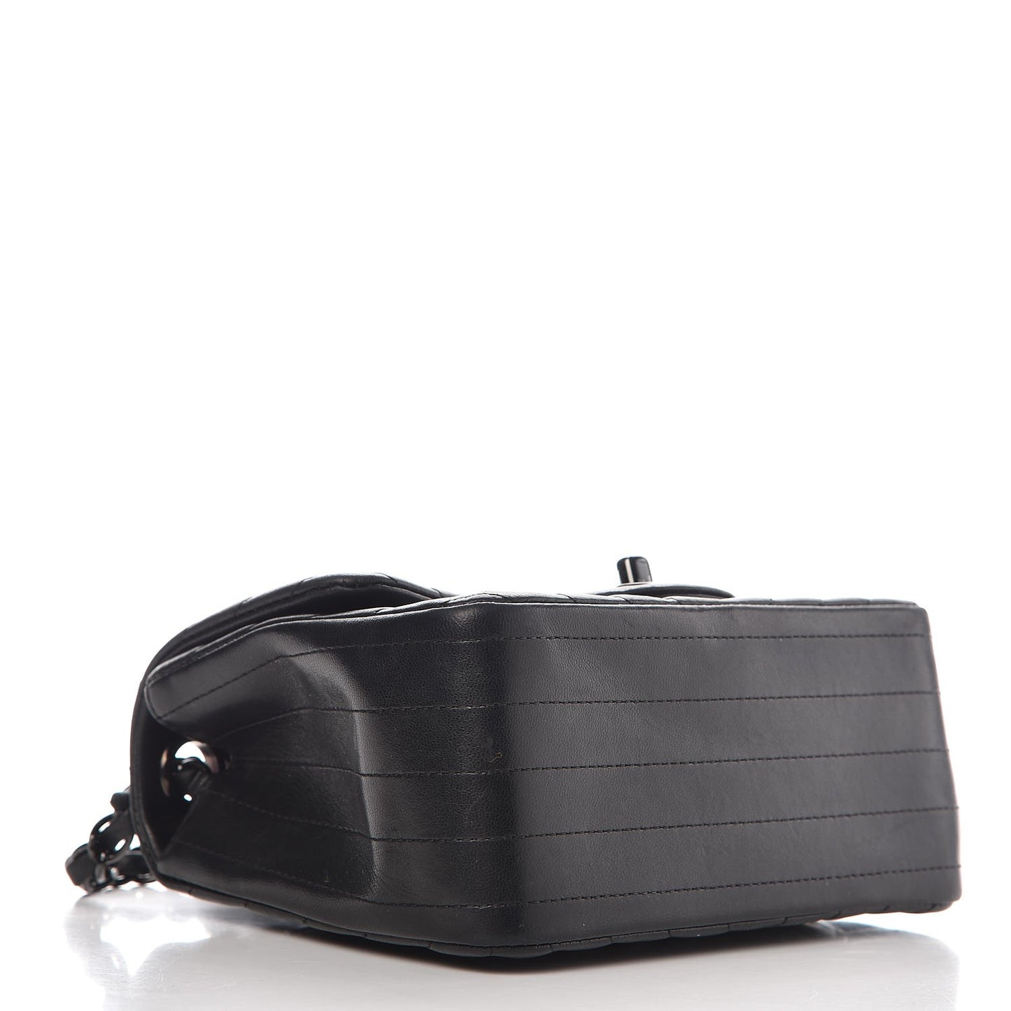 Lambskin Chevron Quilted Mini Square Flap So Black