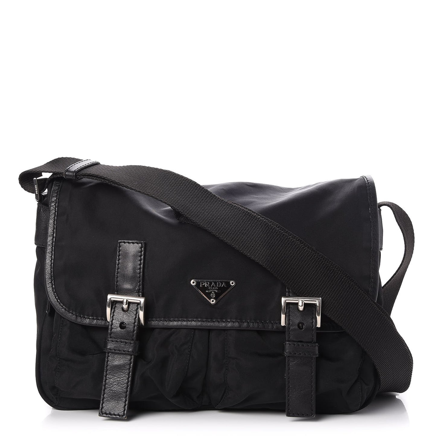 Nylon Vela Messenger Bag Black