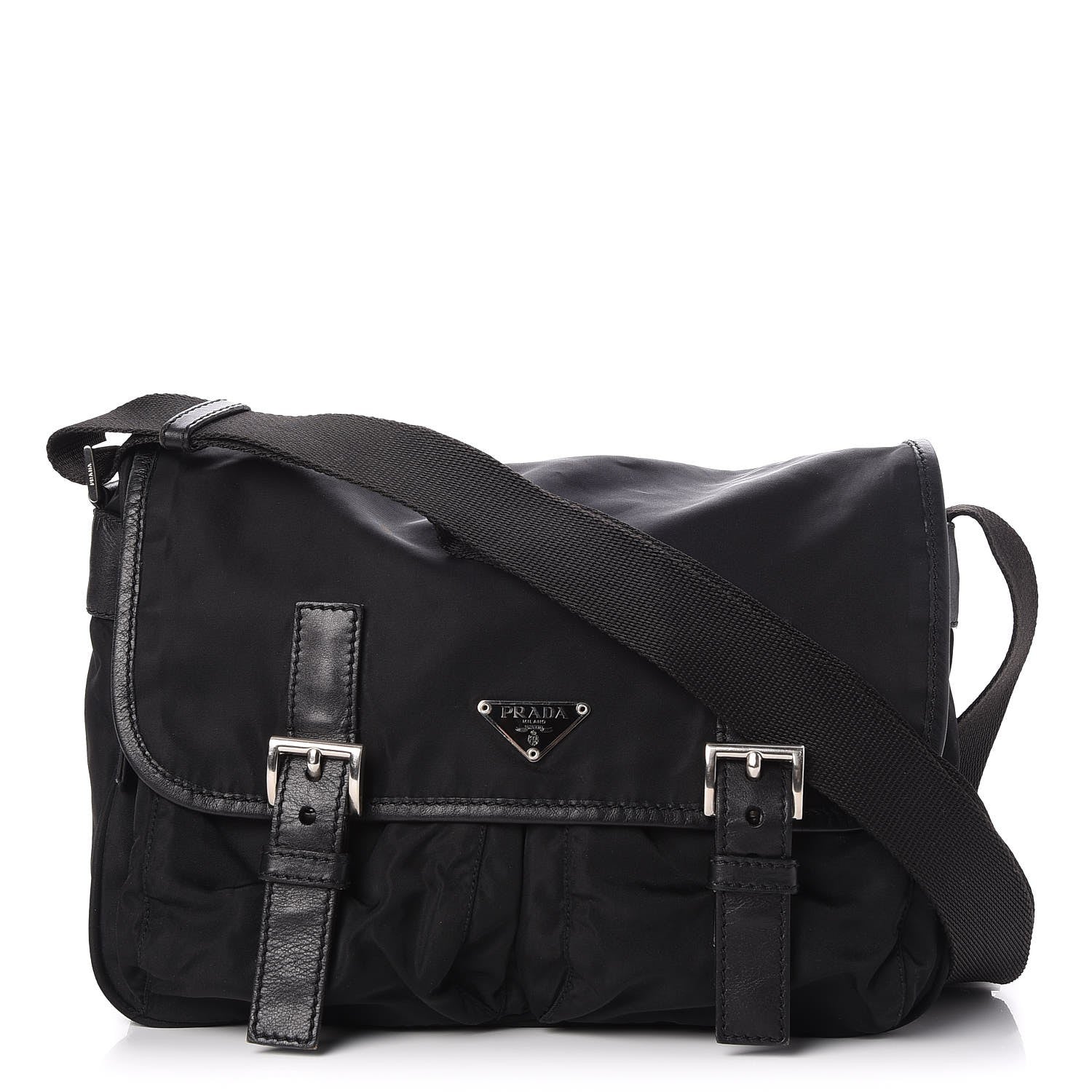Prada Nylon Vela Messenger Bag Black 1 of 7