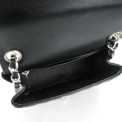 Chanel Caviar Chevron Quilted Mini Square Flap Black 5 of 8