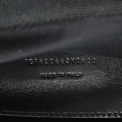 Saint Laurent Grain De Poudre Medium West Hollywood Monogram Fold-Over Black 7 of 11