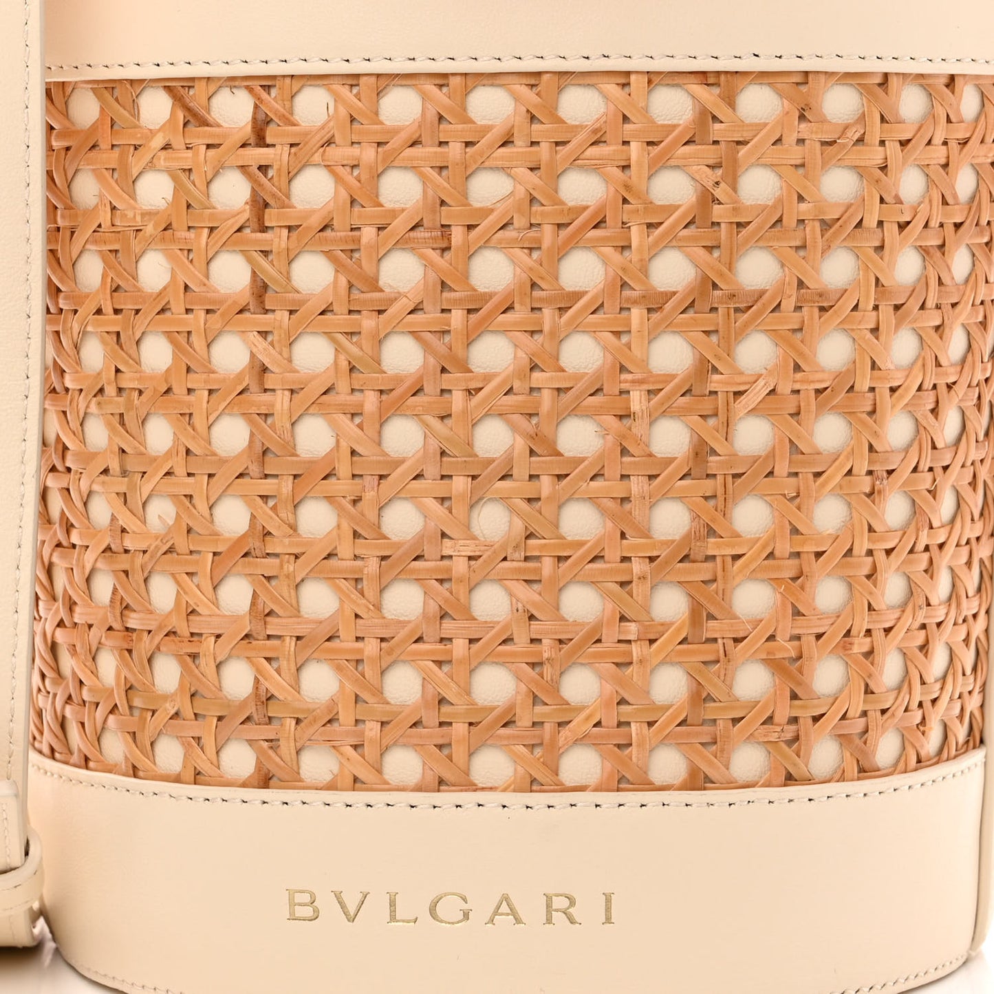 Vienna Straw Calfskin Satin Medium Serpenti Forever Bucket Bag Ivory Opal Beetroot Spinel Fuchsia