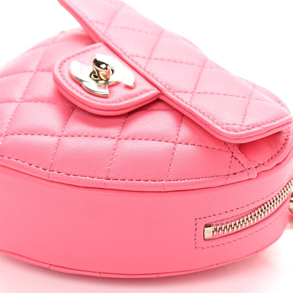 Chanel Lambskin Quilted CC In Love Heart Clutch With Chain Pink 9 of 10