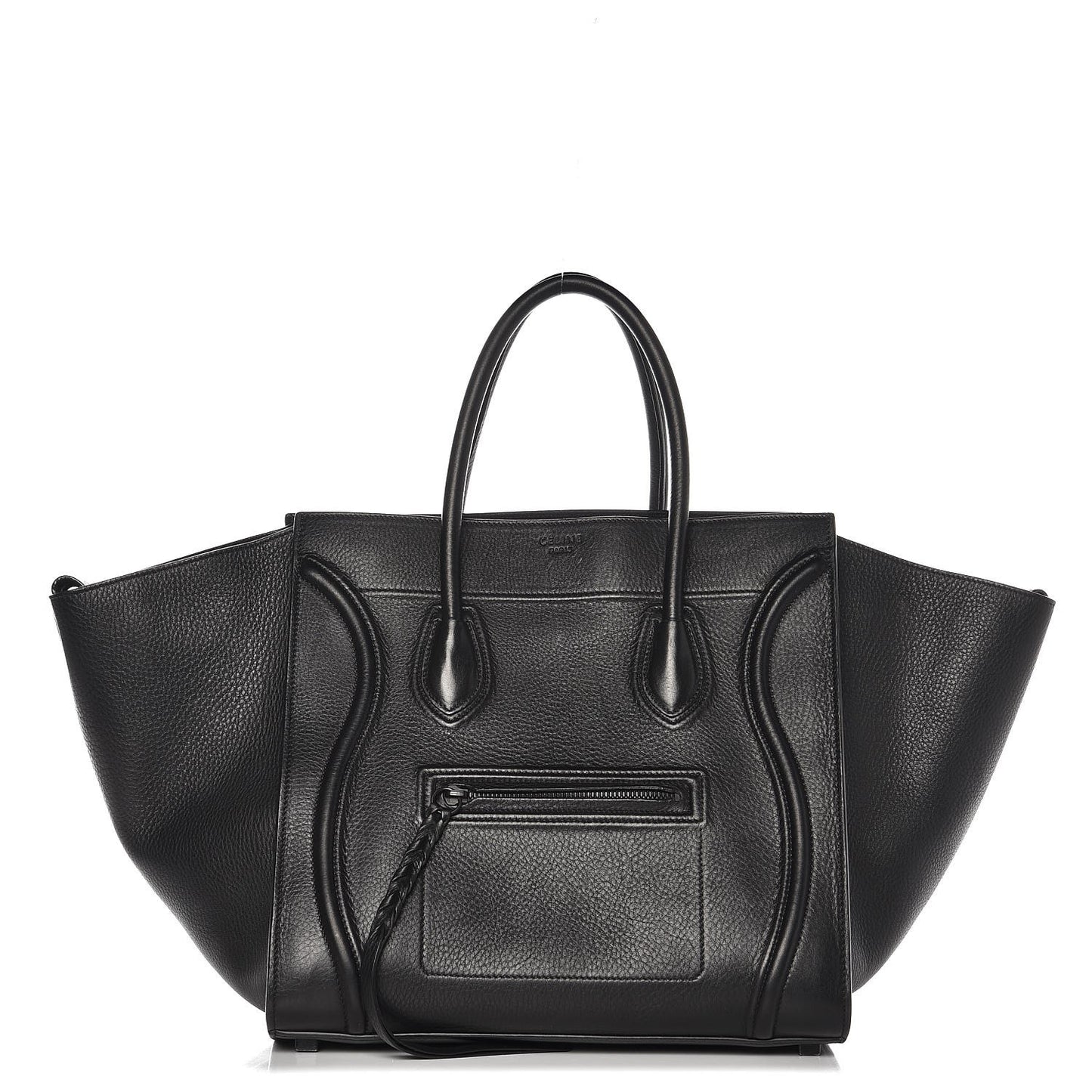 Grained Calfskin Medium Phantom Luggage Black