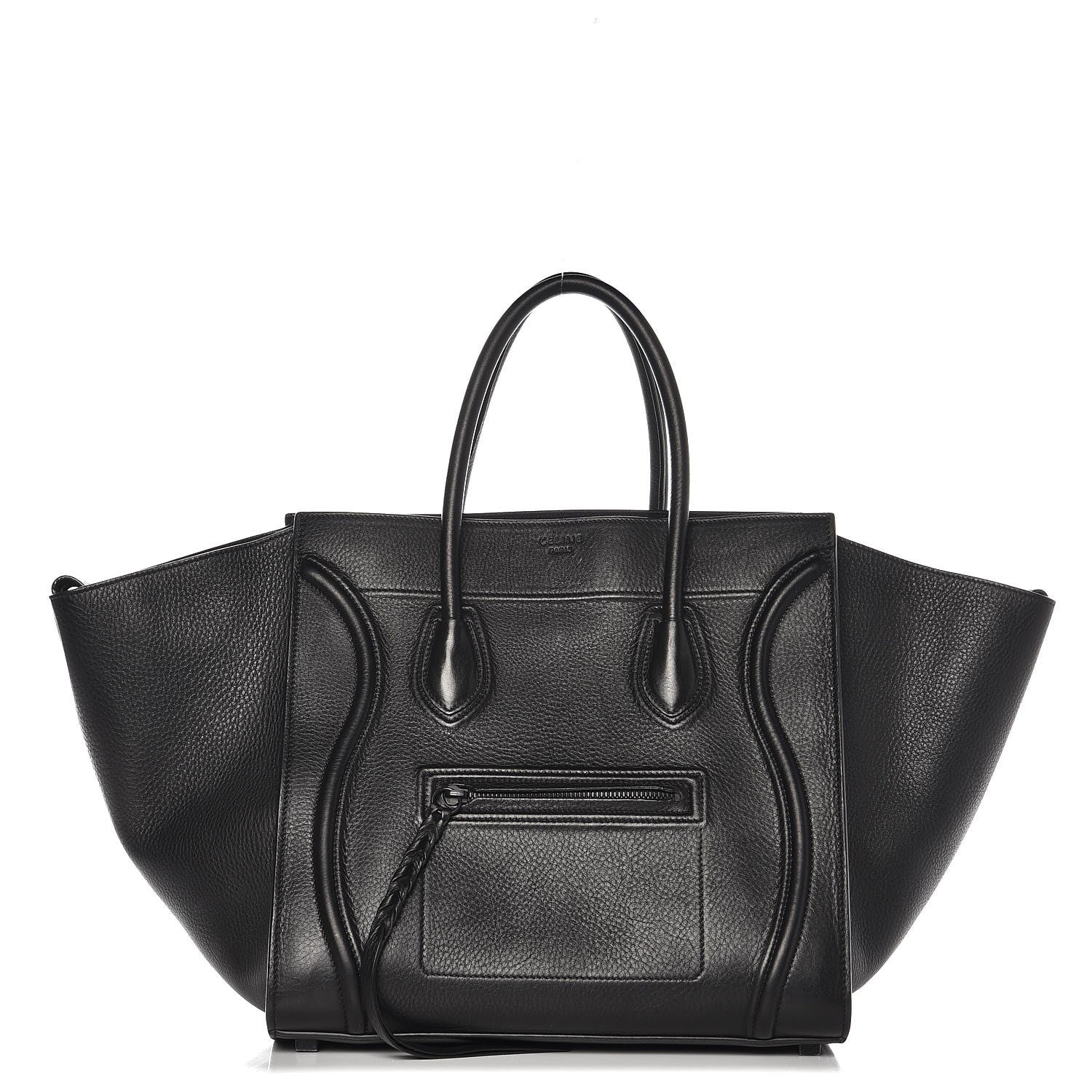 Celine Grained Calfskin Medium Phantom Luggage Black 1 of 12