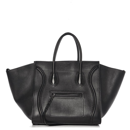 Celine Grained Calfskin Medium Phantom Luggage Black 1 of 12