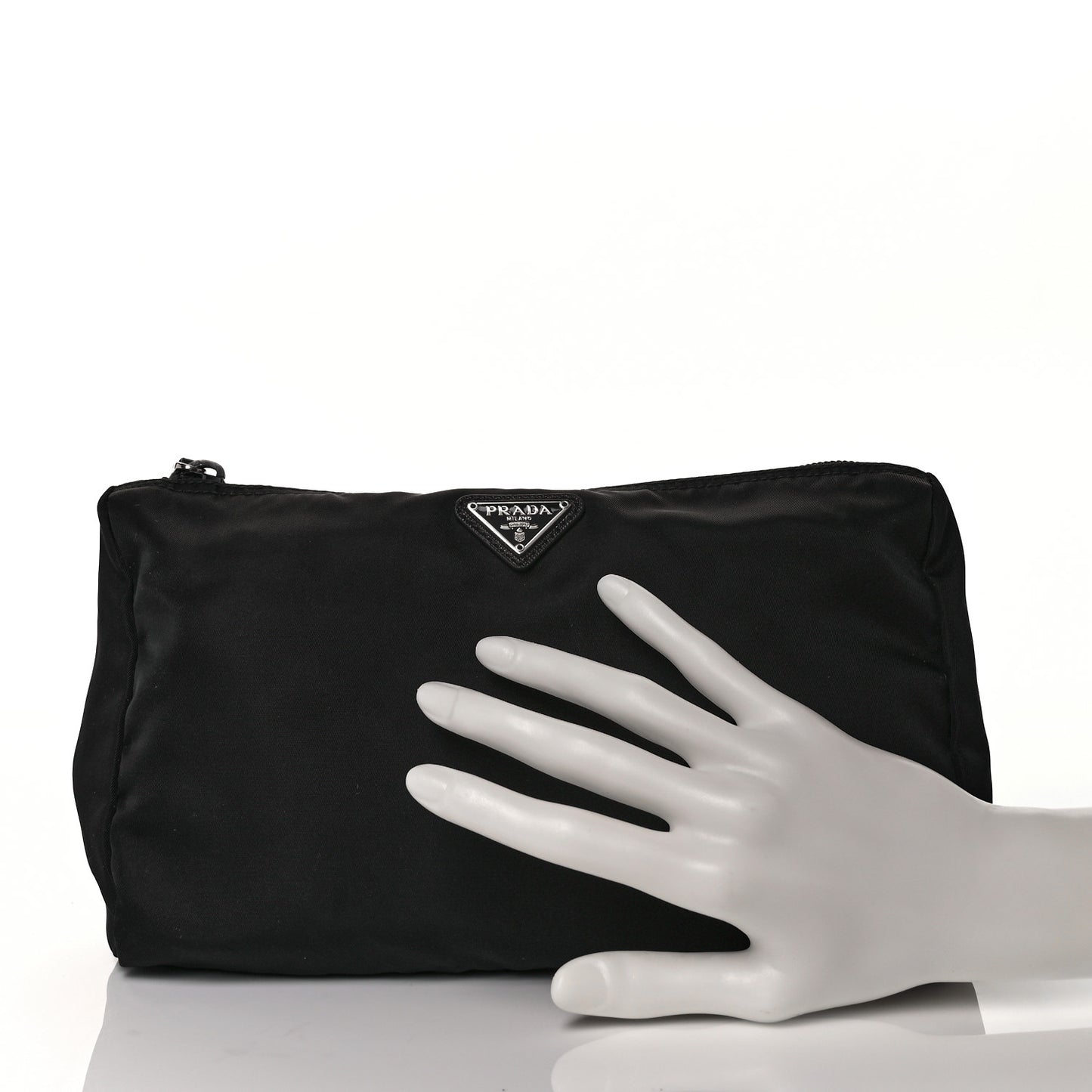 Nylon Tessuto Cosmetic Pouch Black