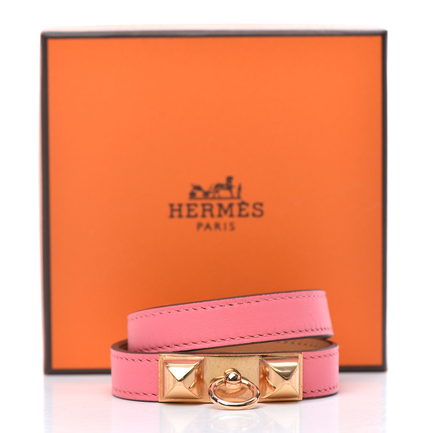 Hermes Swift Rivale Double Tour Bracelet S Rose Azalee 6 of 6