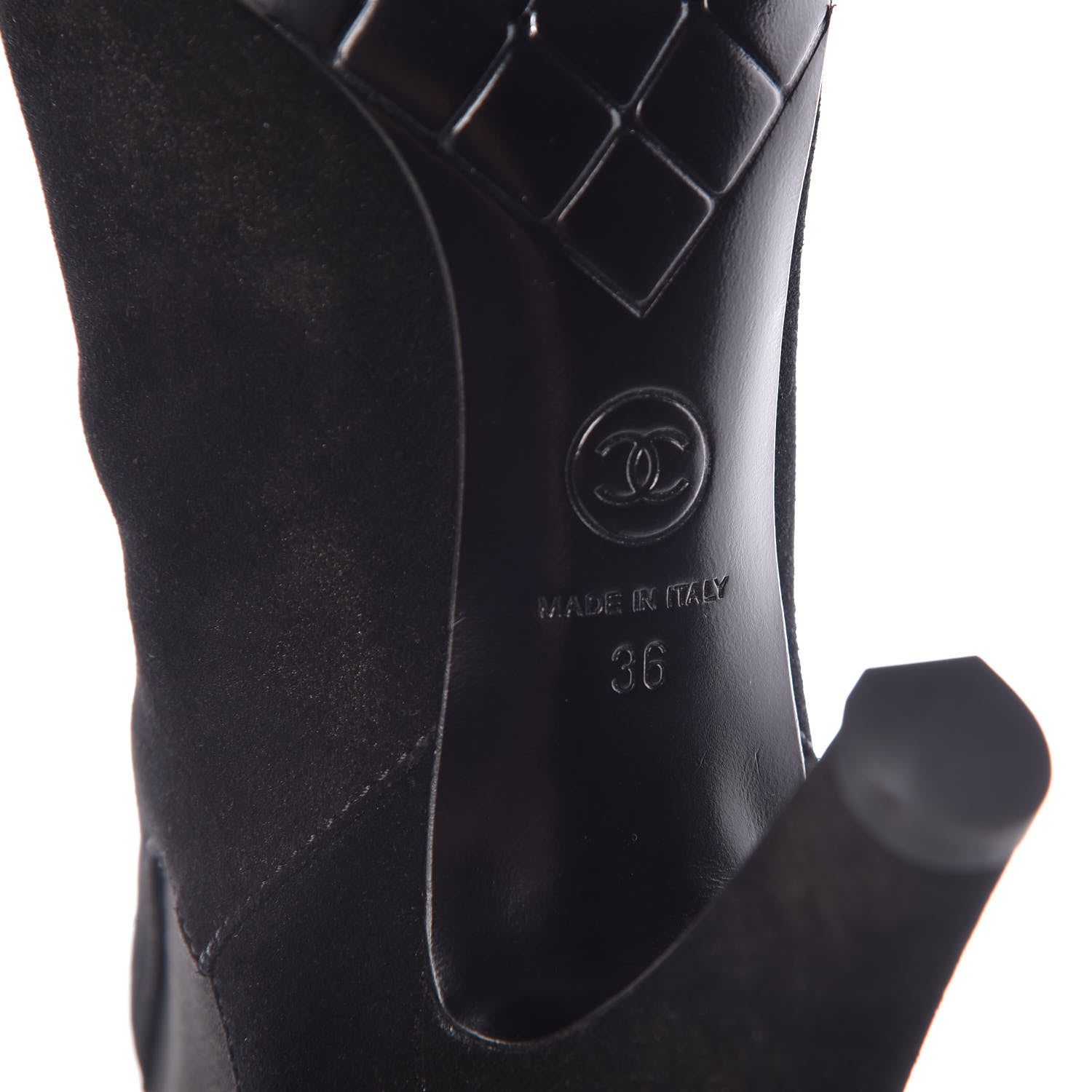 Chanel Suede Patent Cap Toe Short Boots 36 Black 6 of 9