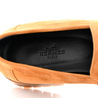 Hermes Suede Goatskin Faubourg Loafers 37.5 Naturel 7 of 13