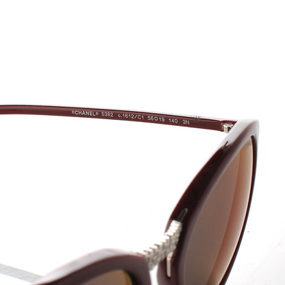 Chanel Acetate Butterfly Winter Sunglasses 5382 Dark Red 7 of 9