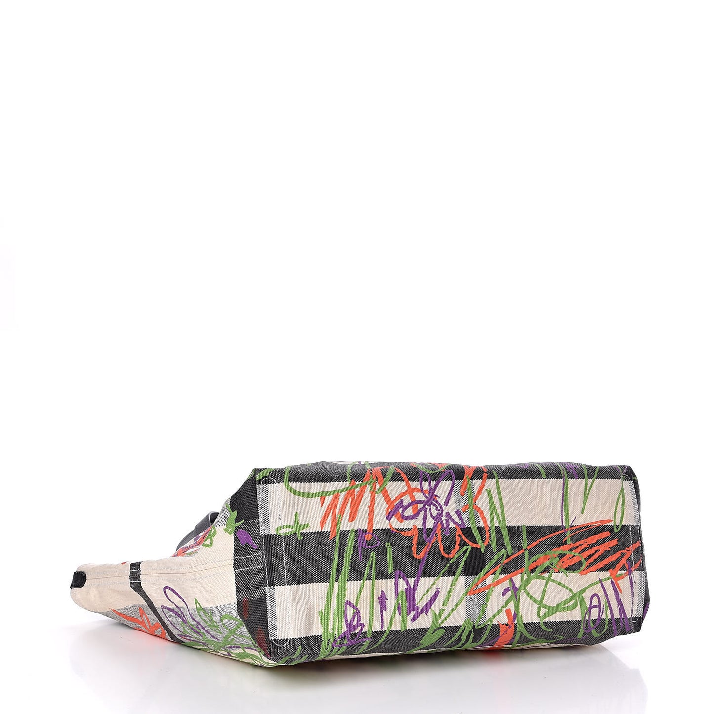 Coated Canvas Medium Reversible Doodle Tote White Black