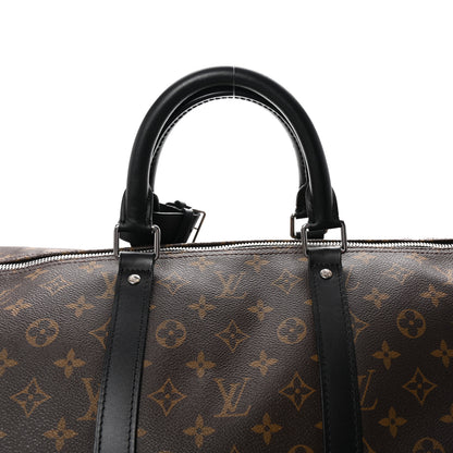 Louis Vuitton Monogram Macassar Keepall Bandouliere 55 7 of 9