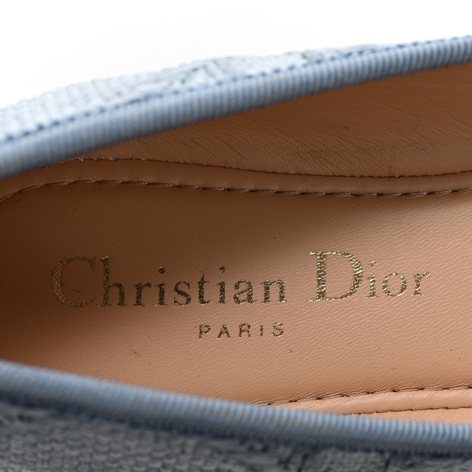 Christian Dior Raffia Cannage Ballet Flat 38 Bleu Pastel 6 of 9