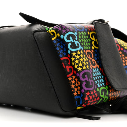 Gucci GG Supreme Monogram Psychedelic Medium Double Buckle Backpack Black Multicolor 10 of 11