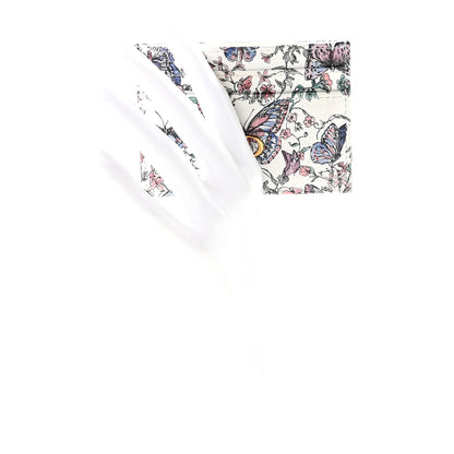 Christian Dior Calfskin Butterfly Printed Caro Five-Slot Card Holder White Multicolor 2 of 7