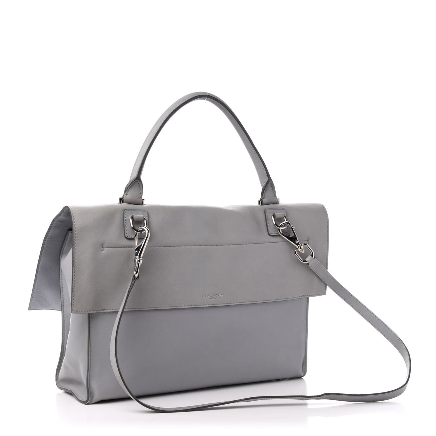Lambskin Medium Shark Lock Satchel Grey