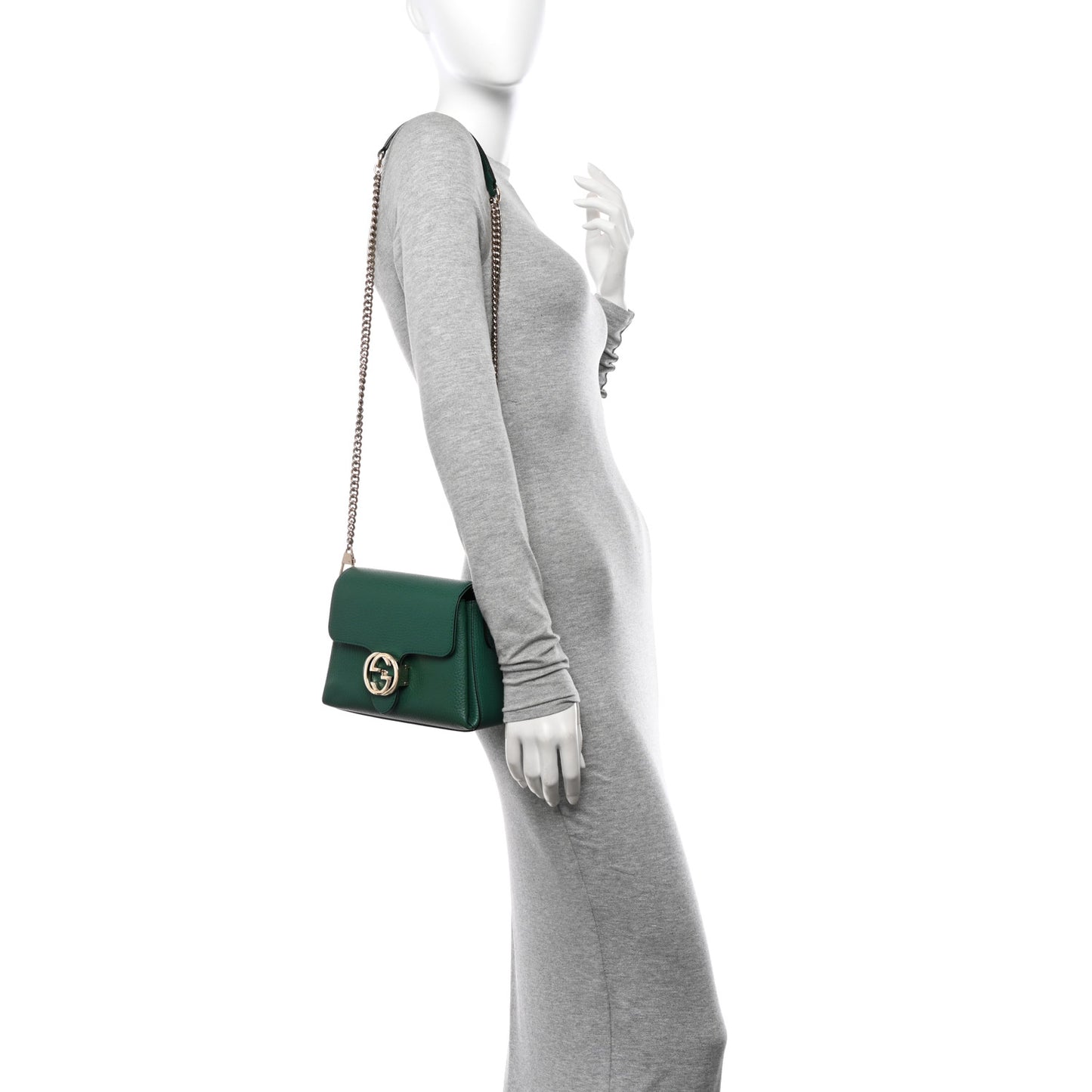 Dollar Calfskin Interlocking G Crossbody Bag Emerald