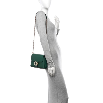 Gucci Dollar Calfskin Interlocking G Crossbody Bag Emerald 3 of 10