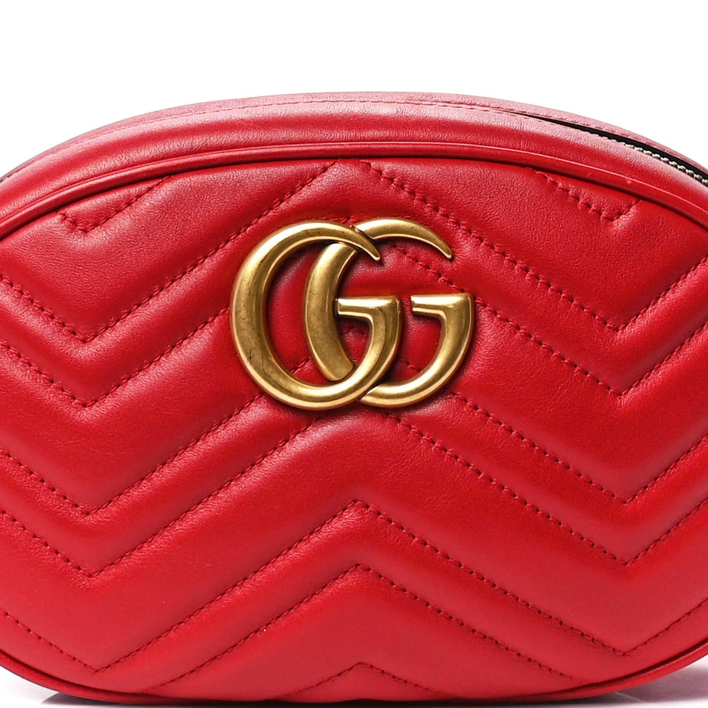 Calfskin Matelasse GG Marmont Belt Bag 105 42 Hibiscus Red