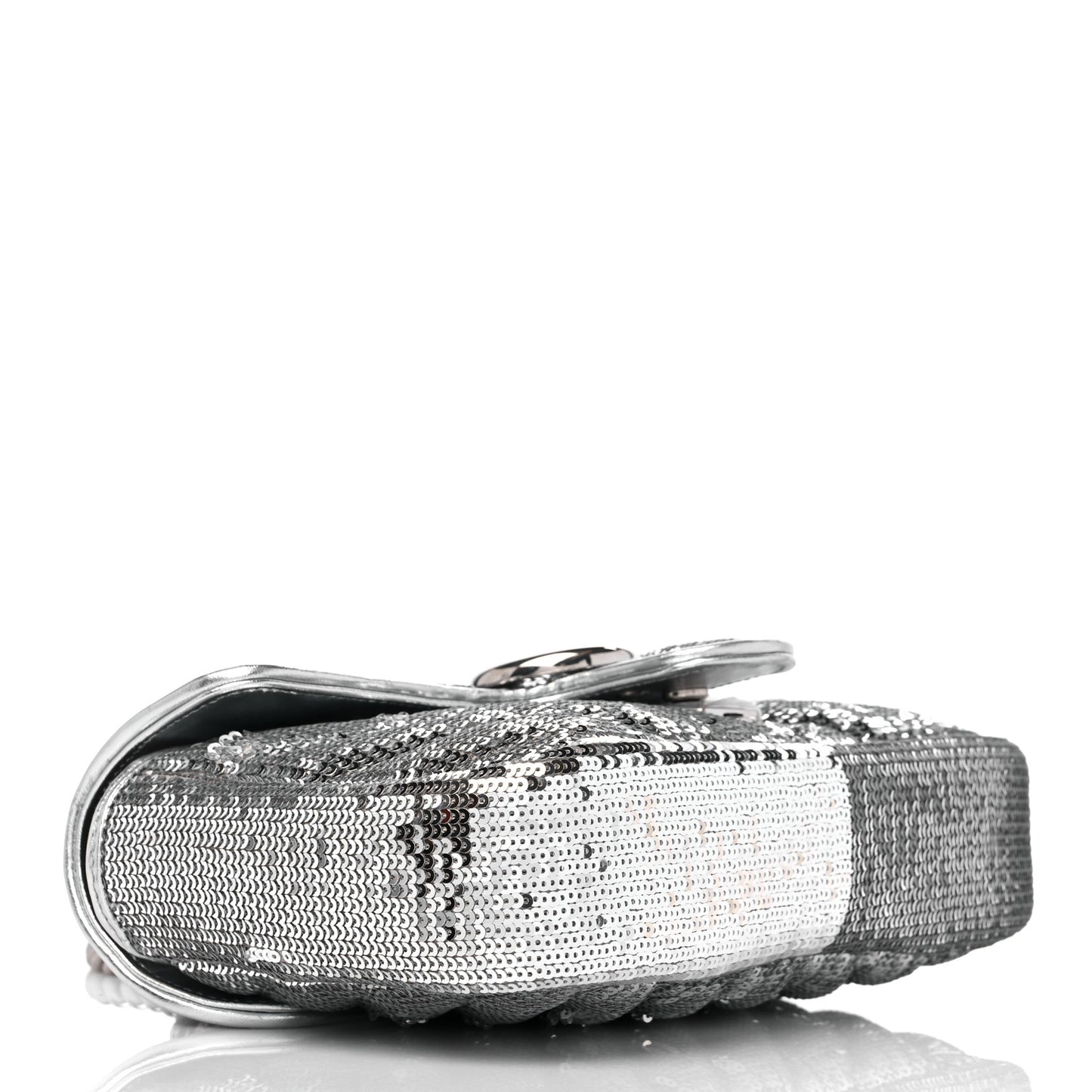 Sequin Matelasse Mini GG Marmont Shoulder Bag Silver