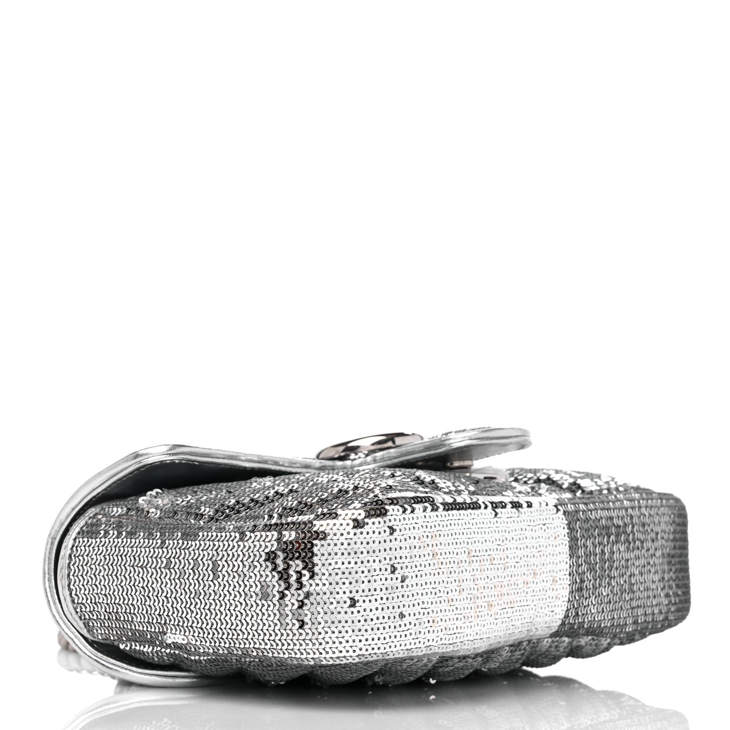 Gucci Sequin Matelasse Mini GG Marmont Shoulder Bag Silver 3 of 8