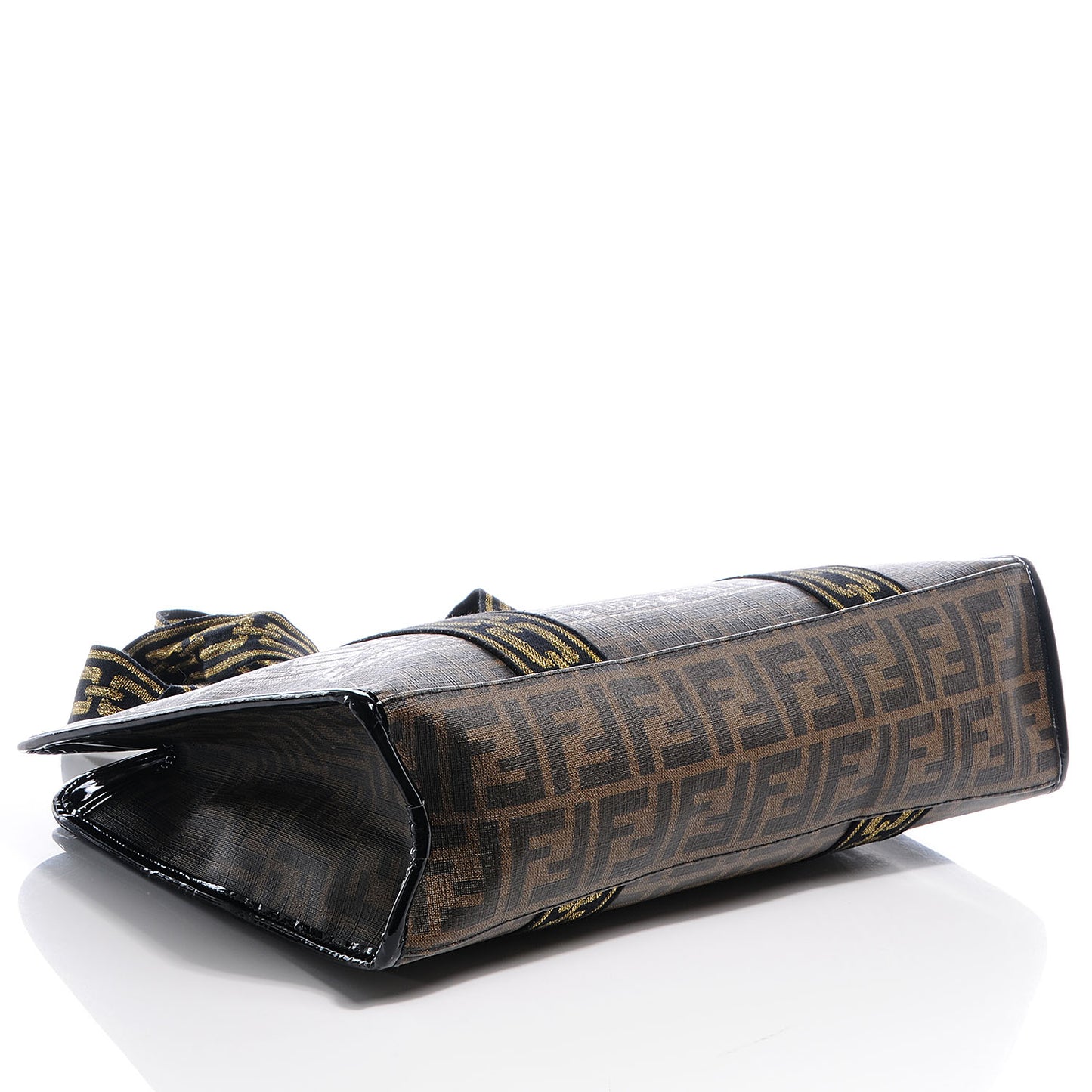 Zucca Spalmati Graffiti Print Tote Tobacco Gold