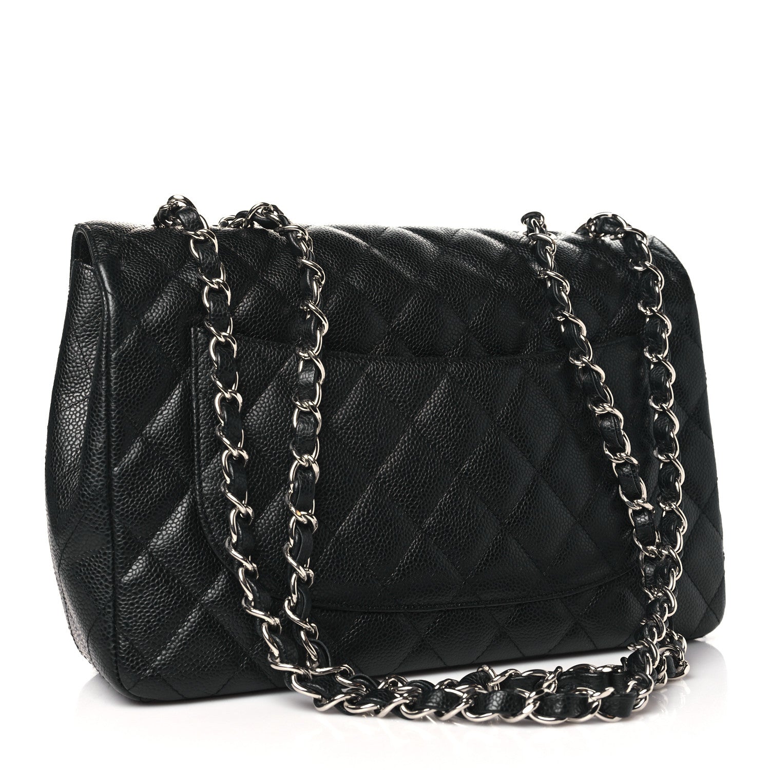 Chanel Caviar Quilted Jumbo Single Flap Black 3 of 10