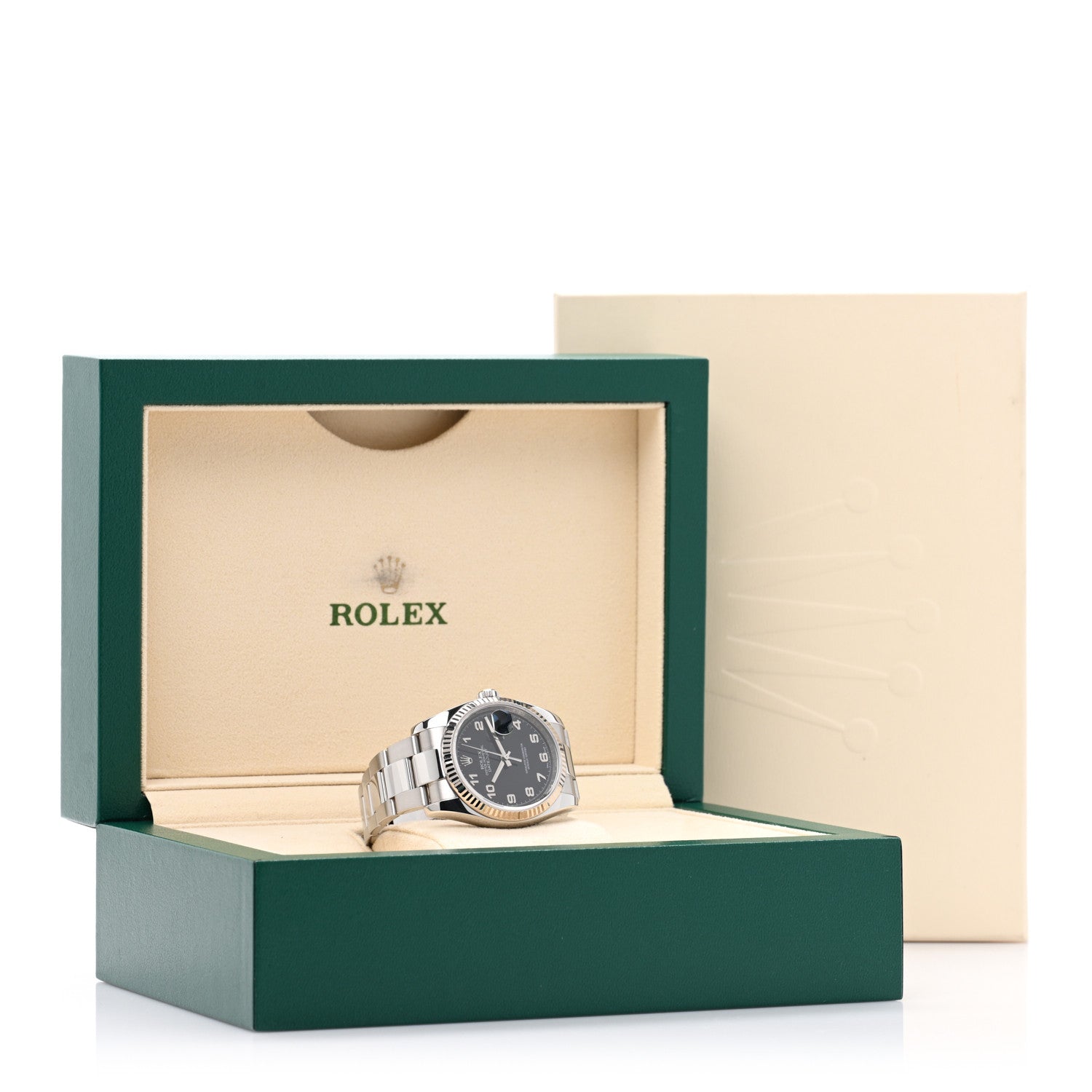Rolex Stainless Steel 18K White Gold 36mm Oyster Perpetual Datejust Watch Black 116234 5 of 5