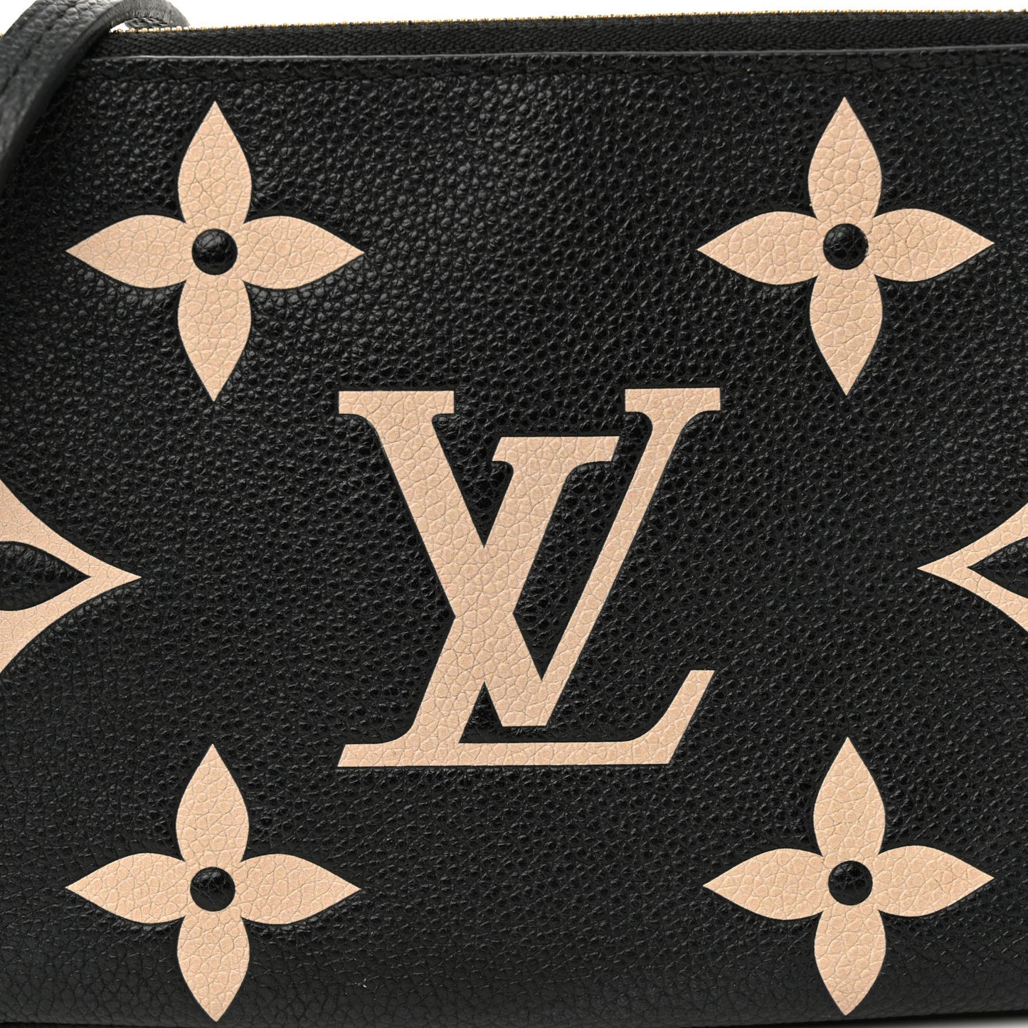 Empreinte Monogram Giant Double Zip Pochette Black Cream