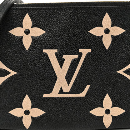 Louis Vuitton Empreinte Monogram Giant Double Zip Pochette Black Cream 8 of 12