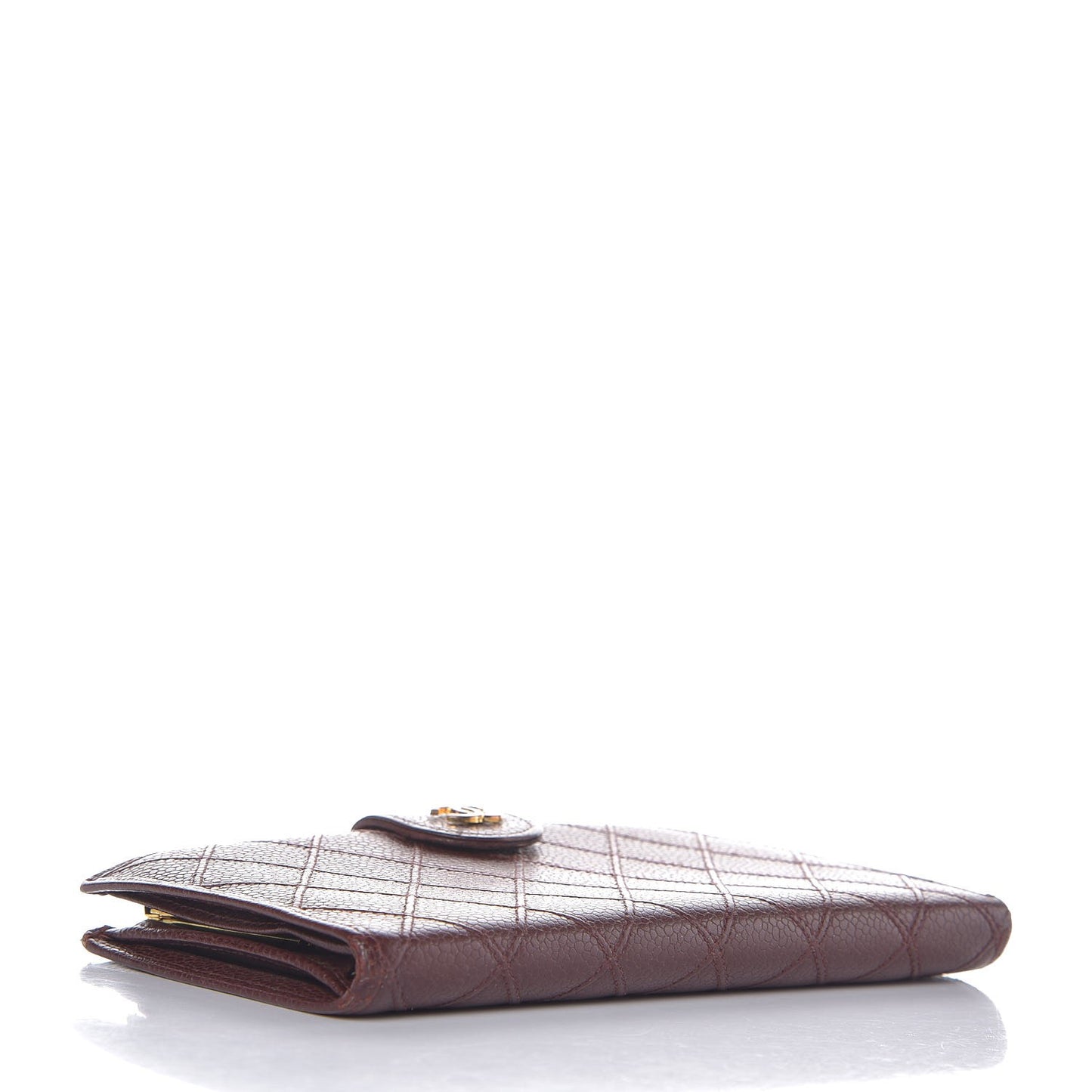 Caviar Stitched French Wallet Brown