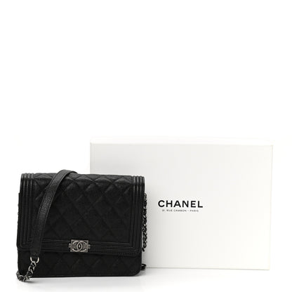 Chanel Caviar Quilted Boy Clutch With Chain Black 12 of 12