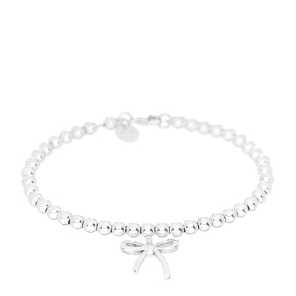 Tiffany Sterling Silver 4mm Bow Bead Bracelet 1 of 3