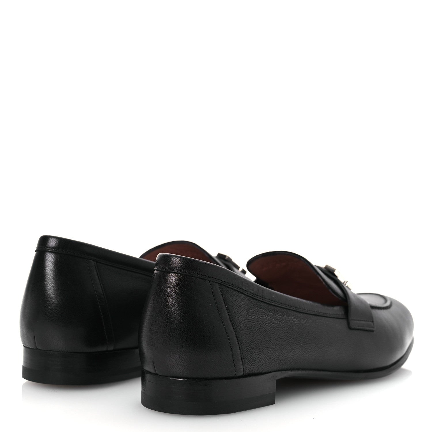 Hermes Goatskin Womens Paris Loafers 37 Black 6 of 12