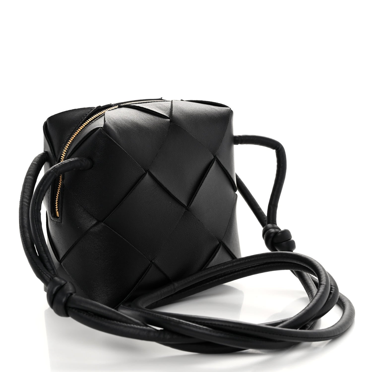 Bottega Veneta Lambskin Maxi Intrecciato Mini Cassette Camera Bag Black 3 of 9
